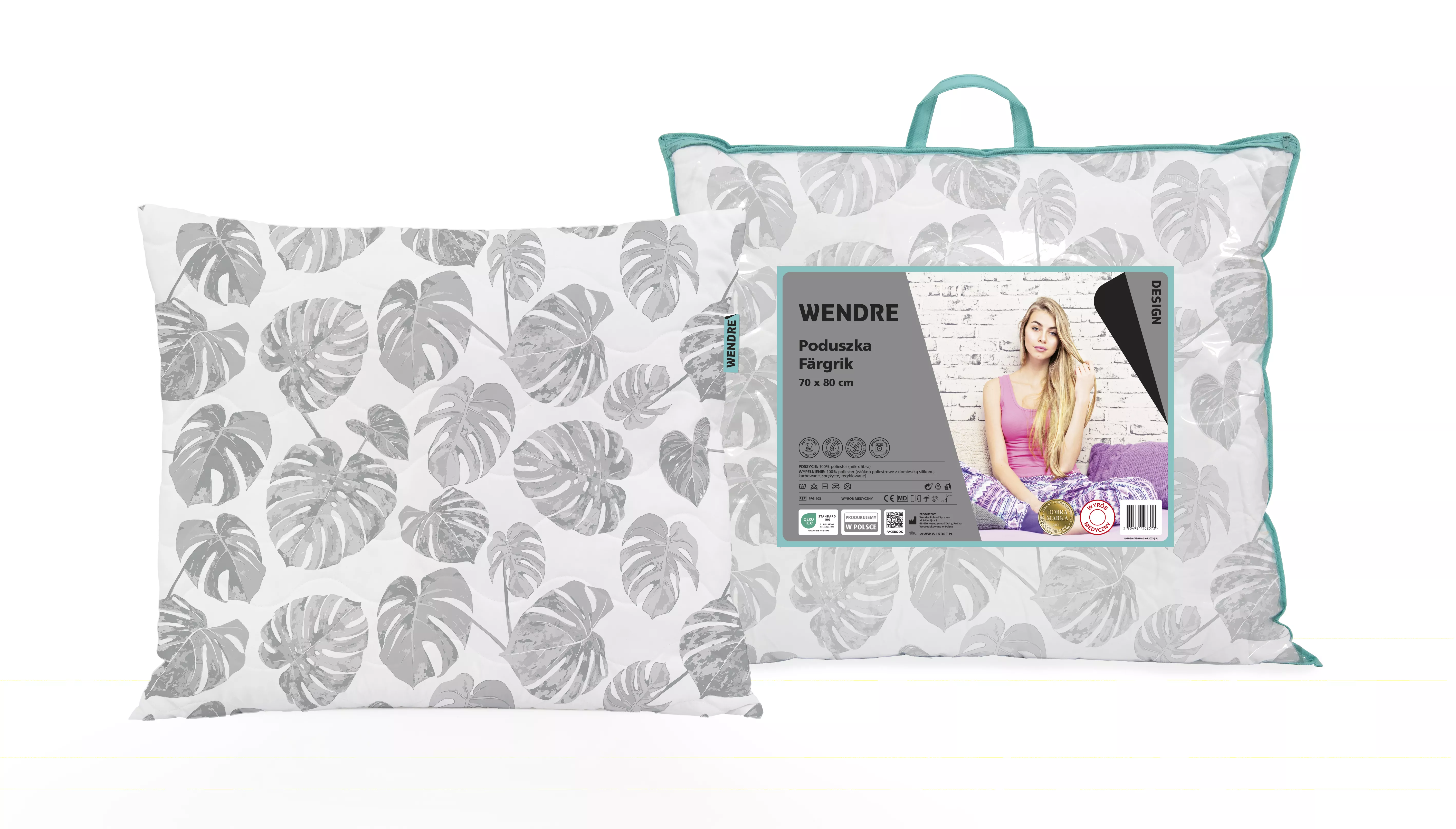 Poduszka Fargrik Grey jungle 50x60