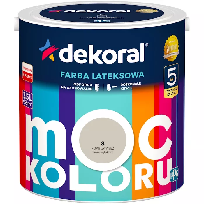 Farba lateksowa Moc Koloru 2,5 l popielaty beż