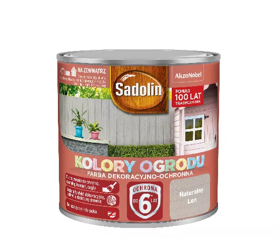 Farba akrylowa do drewna Sadolin Kolory Ogrodu 0,25 l naturalny len