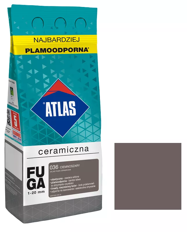 Atlas fuga ceramiczna kolor ciemnoszary 2kg