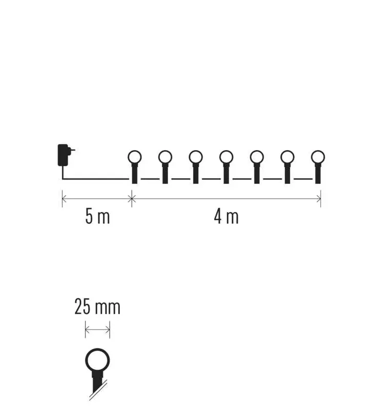 Dekoracja 40 LED big cherry 4m róż