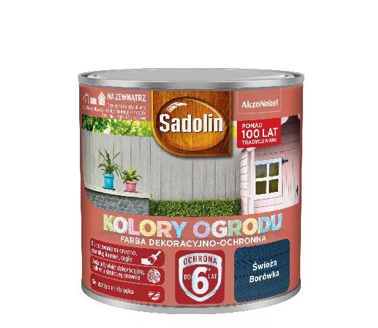 Farba akrylowa do drewna Sadolin Kolory Ogrodu 0,25 l świeża borówka