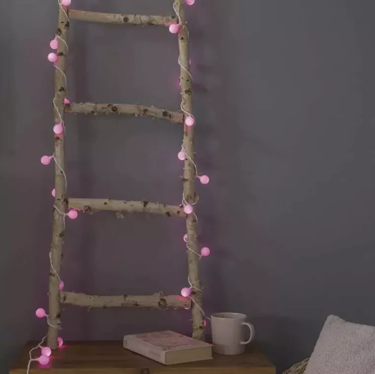 Dekoracja 40 LED big cherry 4m róż