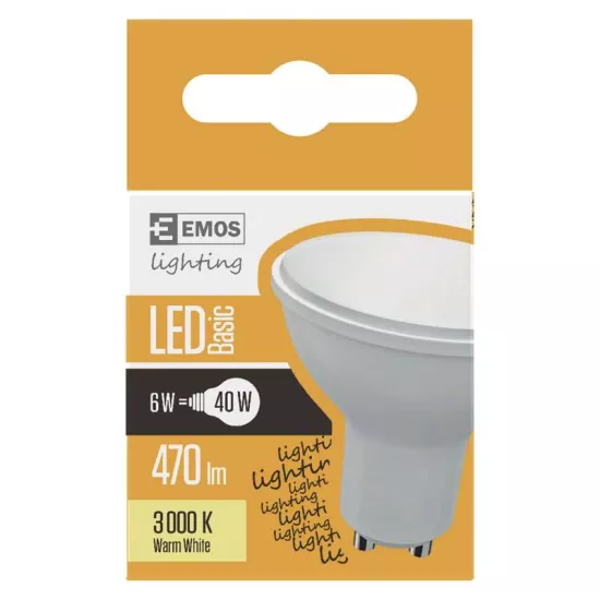 Żarówka LED MR16 5,8W GU10 ciepła biała