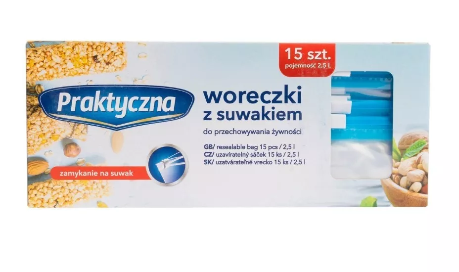 Woreczki prakt. z suwakiem 2.5l  15szt