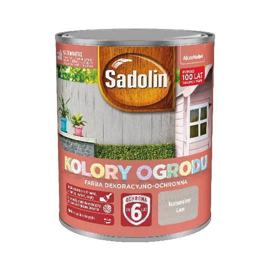 Farba akrylowa do drewna Sadolin Kolory Ogrodu 0,7 l naturalny len