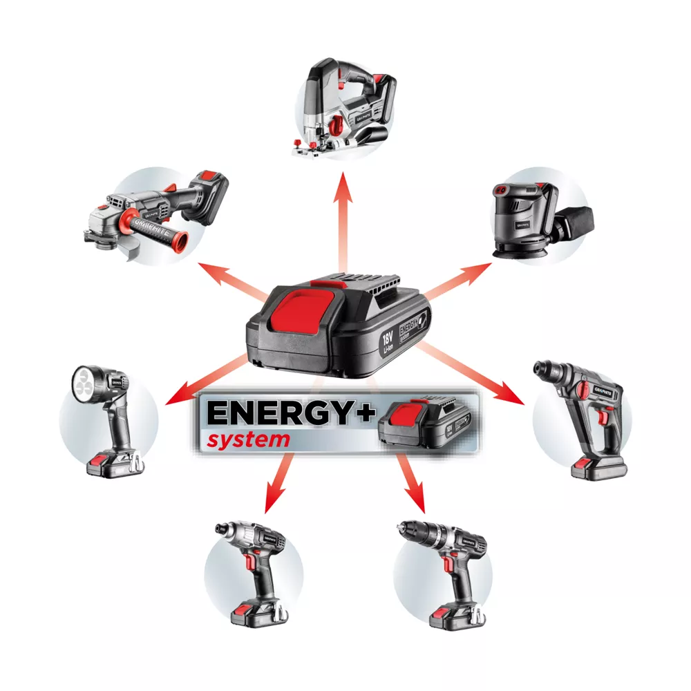 Wiertarko-wkrętarka akumulatorowa 18V 13 mm Energy + 2 akum. bezszczotkowa