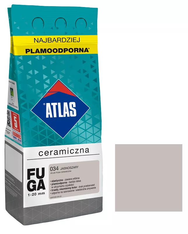 Atlas fuga ceramiczna kolor jasnoszary 2 kg