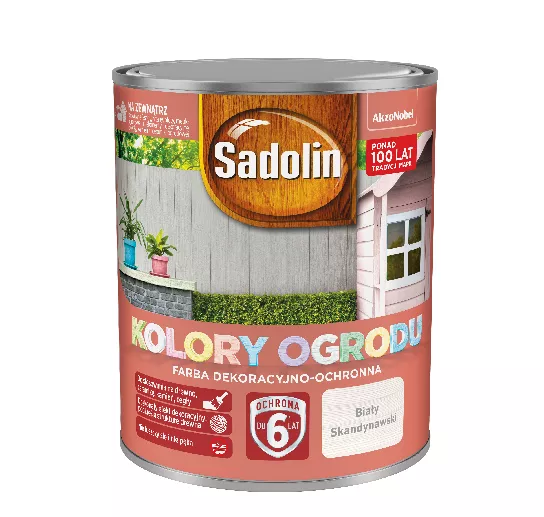 Farba akrylowa do drewna Sadolin Kolory Ogrodu 0,7 l biały skandynawski