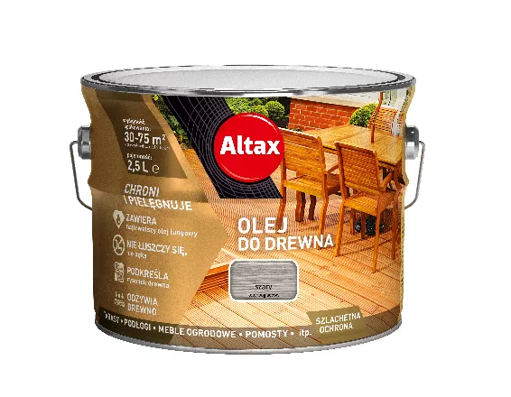 Olej do drewna 2,5 l szary Altax