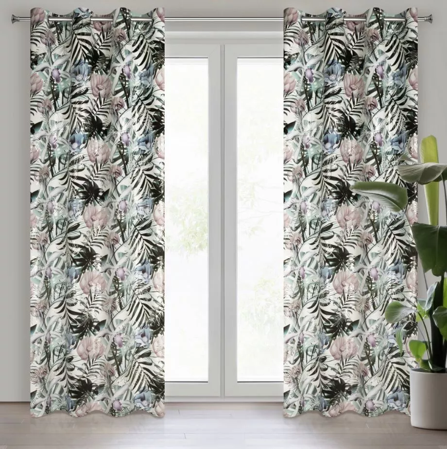 Zasłona Malibu 140x250 cm biało-srebrna EUROFIRANY