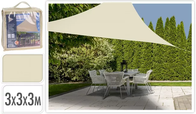 Parasol żagiel ogrodowy 3x3x3 m beż