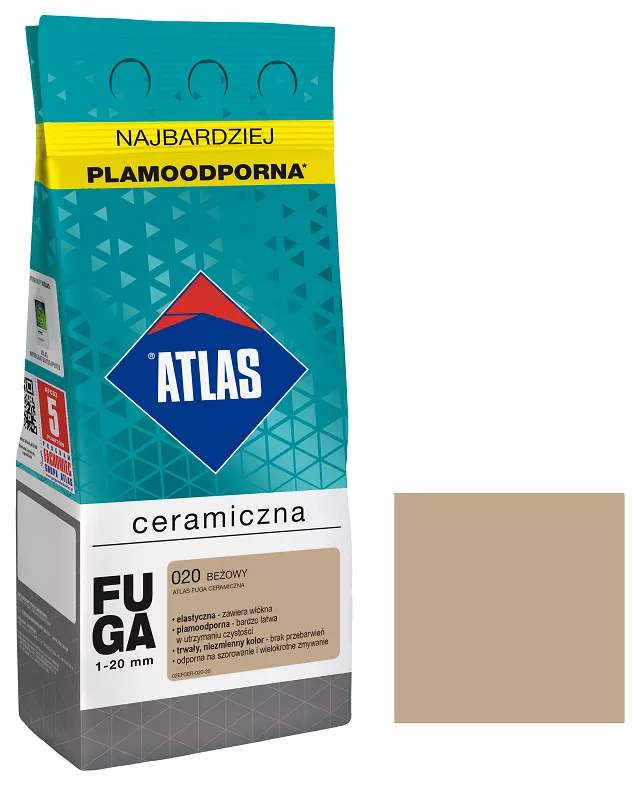 Atlas fuga ceramiczna kolor beżowy 2 kg