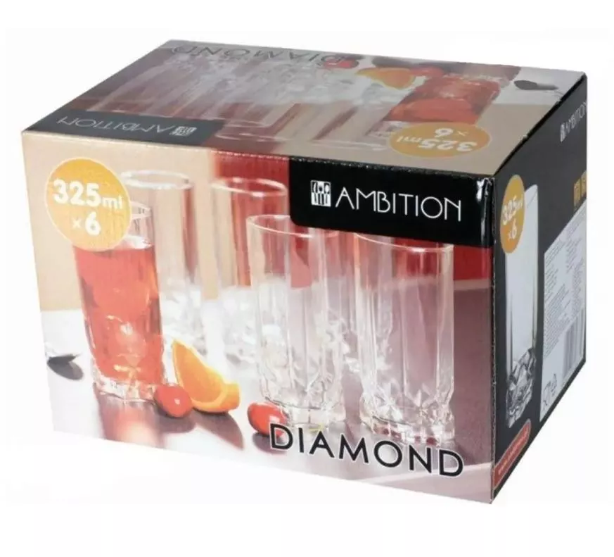 Szklanki wysokie Diamond 325 ml Ambition