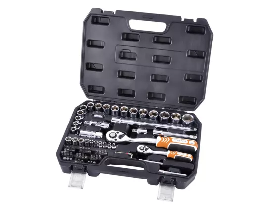 Klucze nasadowe 1/4" +1/2" kpl 72 szt w walizce VR-0571