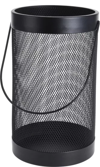 Latarnia z kratki 26 cm metalowy czarny