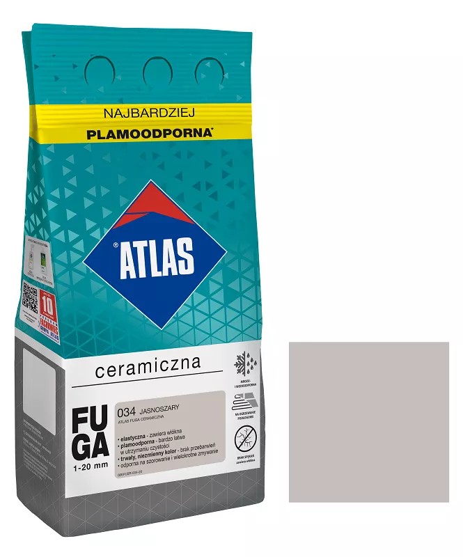 Atlas fuga ceramiczna kolor jasnoszary 5 kg