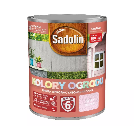 Farba akrylowa do drewna Sadolin Kolory Ogrodu 0,7 l ogrody magnolii