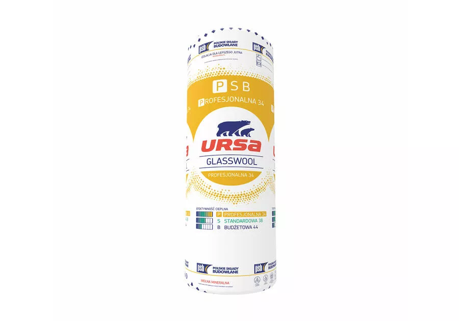 Wełna mineralna szklana Profesjonalna 34 gr.150mm Ursa