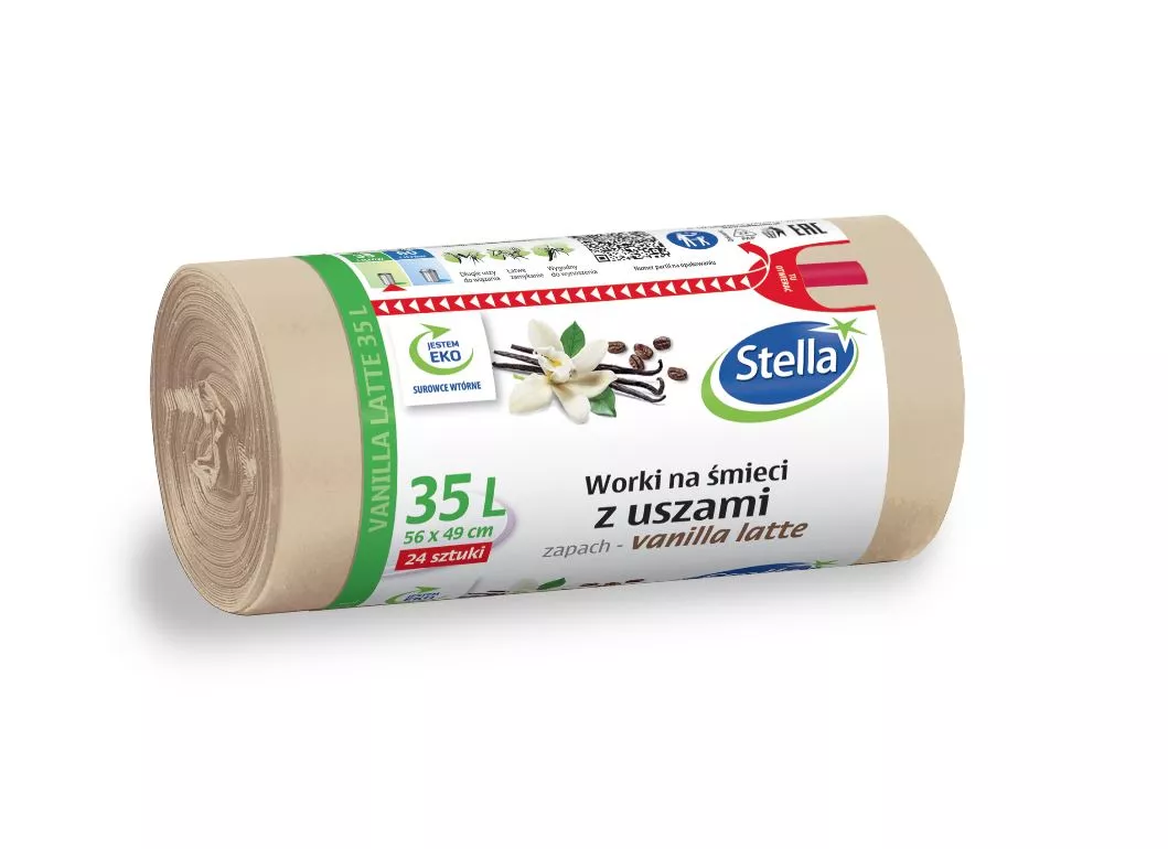 Worki na śmieci z uszami zapach vanilla latte 35 l 24 szt. Stella
