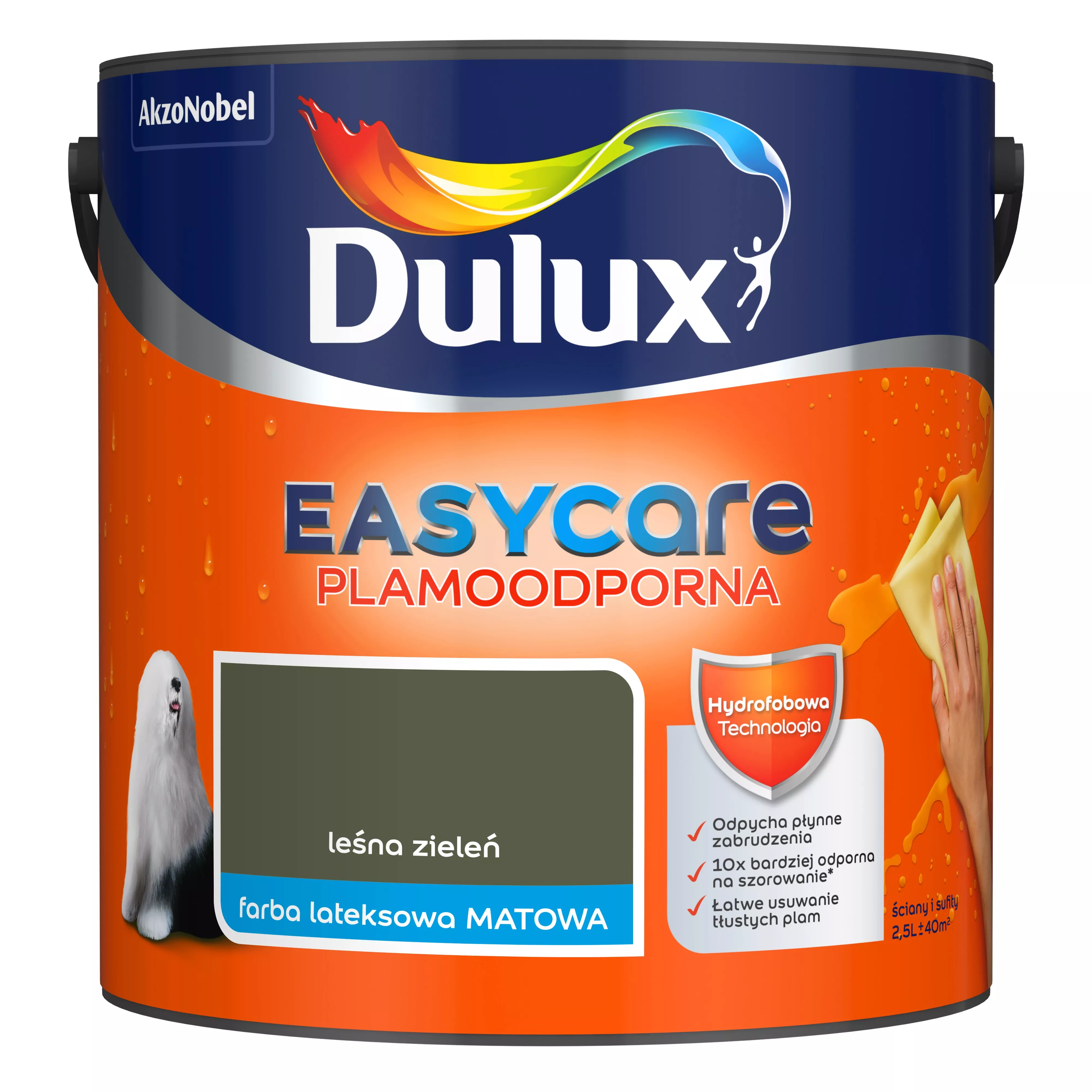 Farba Dulux EasyCare Plamoodporna 2.5 l leśna zieleń