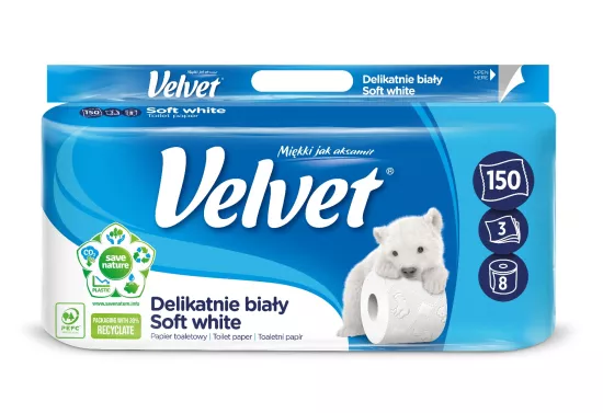 Papier toaletowy biały 8 szt. Velvet 