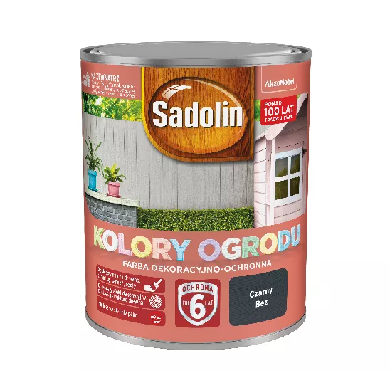 Farba akrylowa do drewna Sadolin Kolory Ogrodu 0,7 l czarny bez