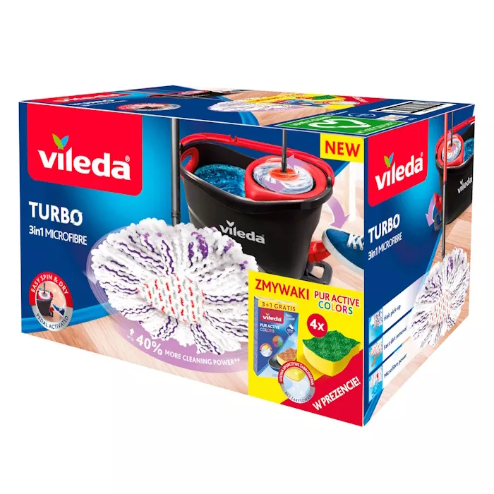 Mop obrotowy Vileda Turbo 3w1 Microfibre +zmywak