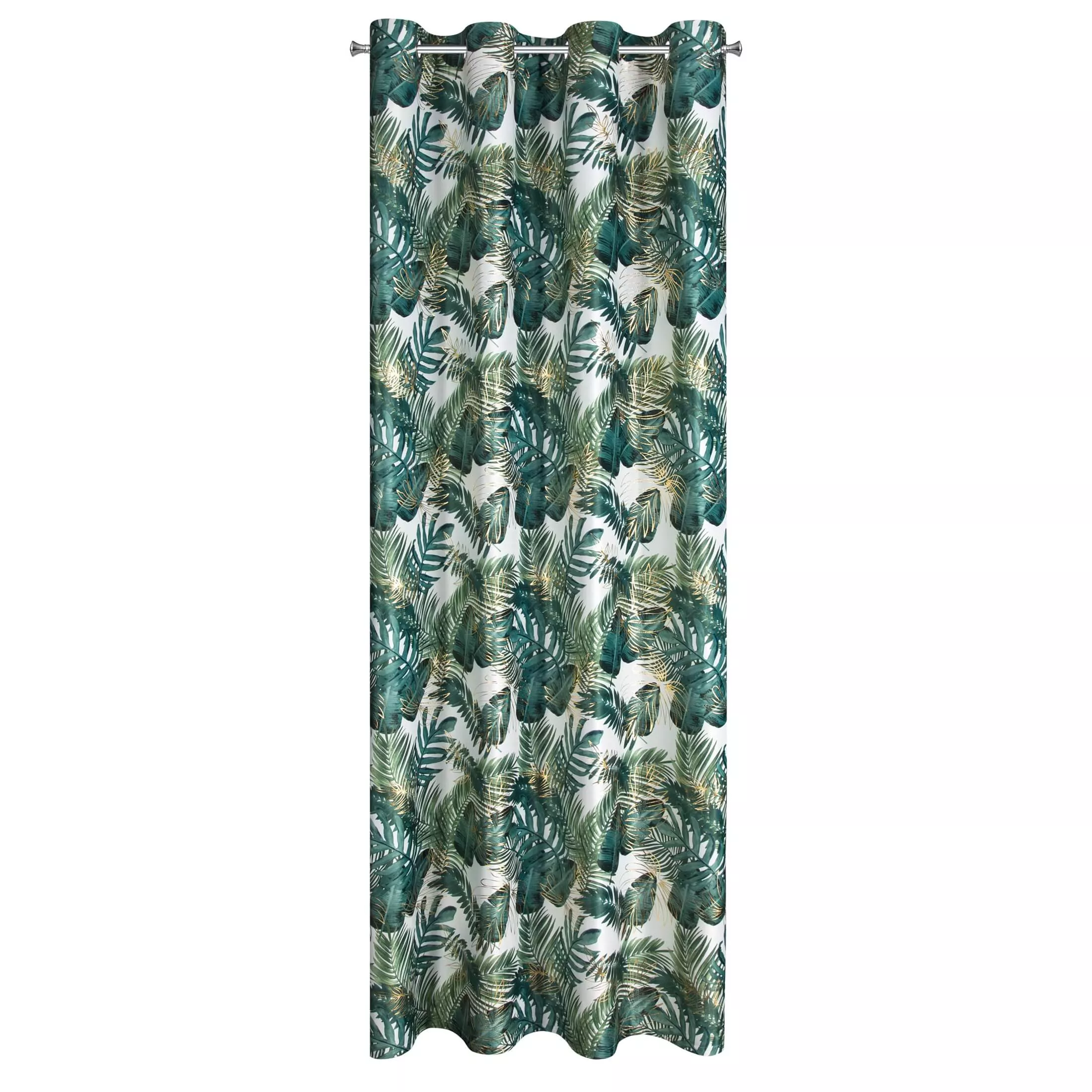 Zasłona Davos 140x250 cm biało-zielona EUROFIRANY 