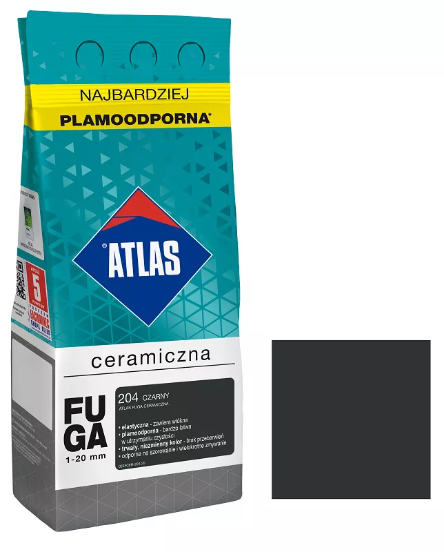 Atlas fuga ceramiczna kolor czarny 2 kg