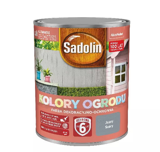 Farba akrylowa do drewna Sadolin Kolory Ogrodu 0,7 l jasny szary