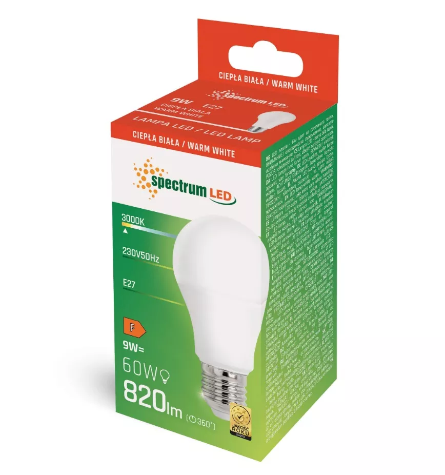 Żarówka LED GLS 230 9W WW Spectrum