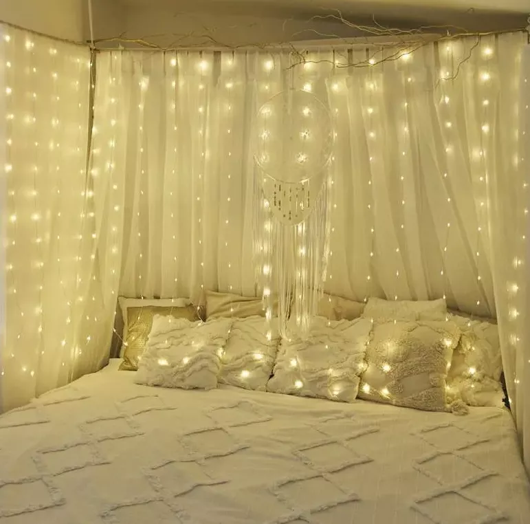 180 LED nano kurtyna 1.7x1.5m ciepła biel 8 programów 