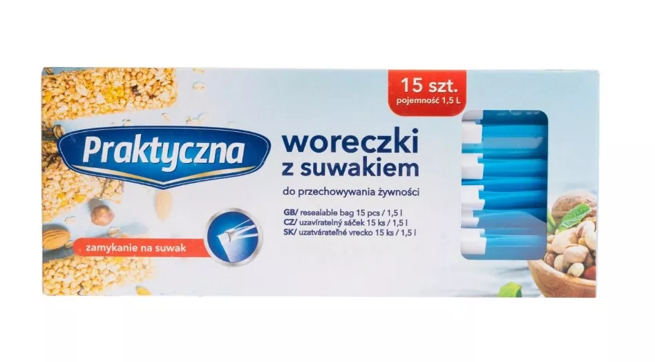Woreczki praktyczna z suwakiem 1.5l  15szt