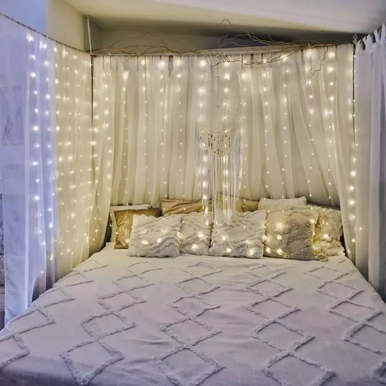 180 LED nano kurtyna 1.7x1.5m ciepła biel 8 programów 