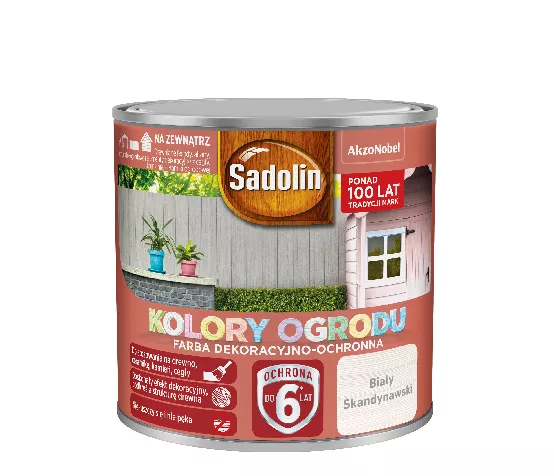 Farba akrylowa do drewna Sadolin Kolory Ogrodu 0,25 l biały skandynawski