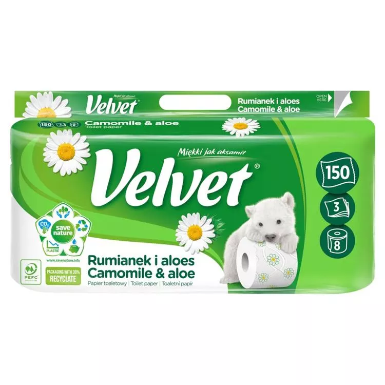 Papier toaletowy rumianek 8 szt. Velvet