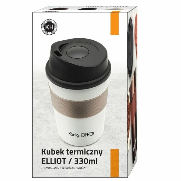 Kubek termiczny Elliot 330 ml szary z ustnikiem