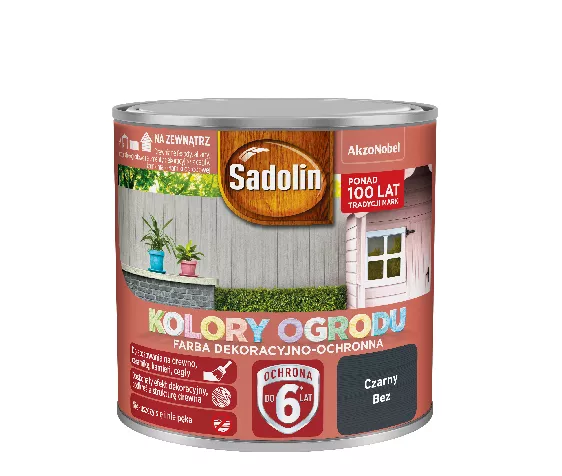 Farba akrylowa do drewna Sadolin Kolory Ogrodu 0,25 l czarny bez