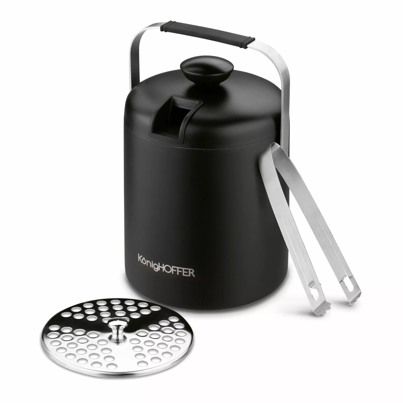 Wiaderko do lodu ze szczypcami 1,3 l Lugo KonigHOFFER  czarny mat