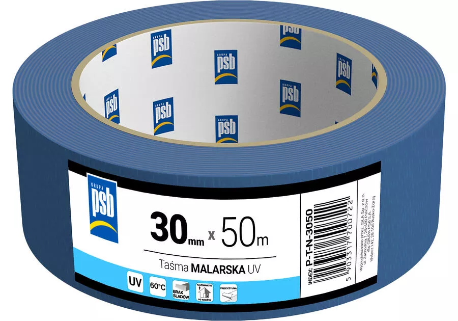 Taśma malarska niebieska UV PSB 30mm x 50m