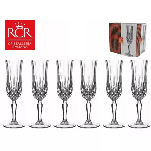 Kieliszki kryształowe do szampana RCR Opera 130 ml