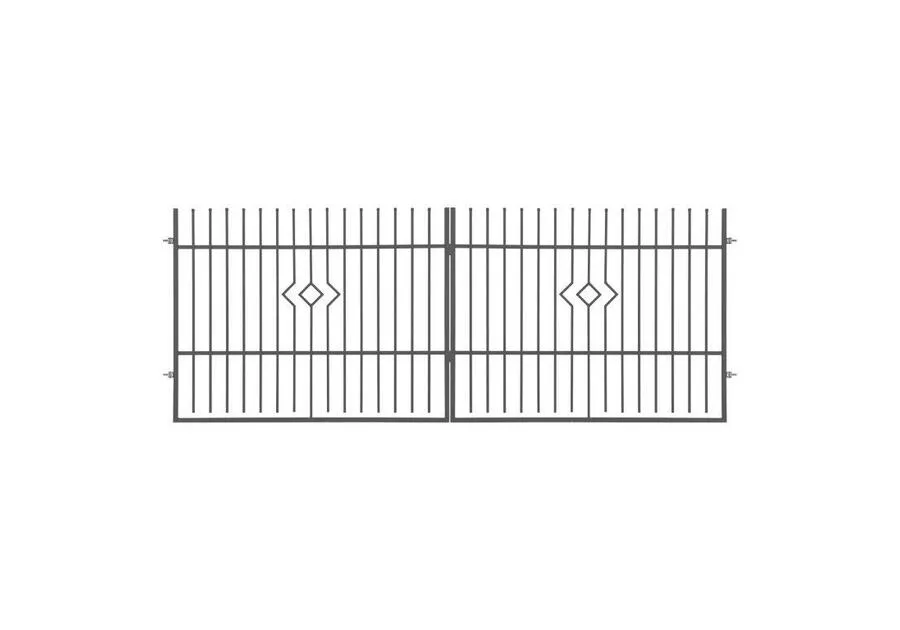 Brama dwuskrzydłowa Nikola 2 4 m x 1,5 m ocynk + RAL 7016
