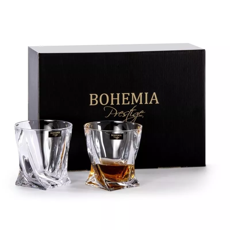 Szklanki do whisky Bohemia Prestige Quadro 340 ml