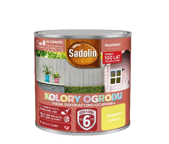 Farba akrylowa do drewna Sadolin Kolory Ogrodu 0,25 l słoneczna cytryna