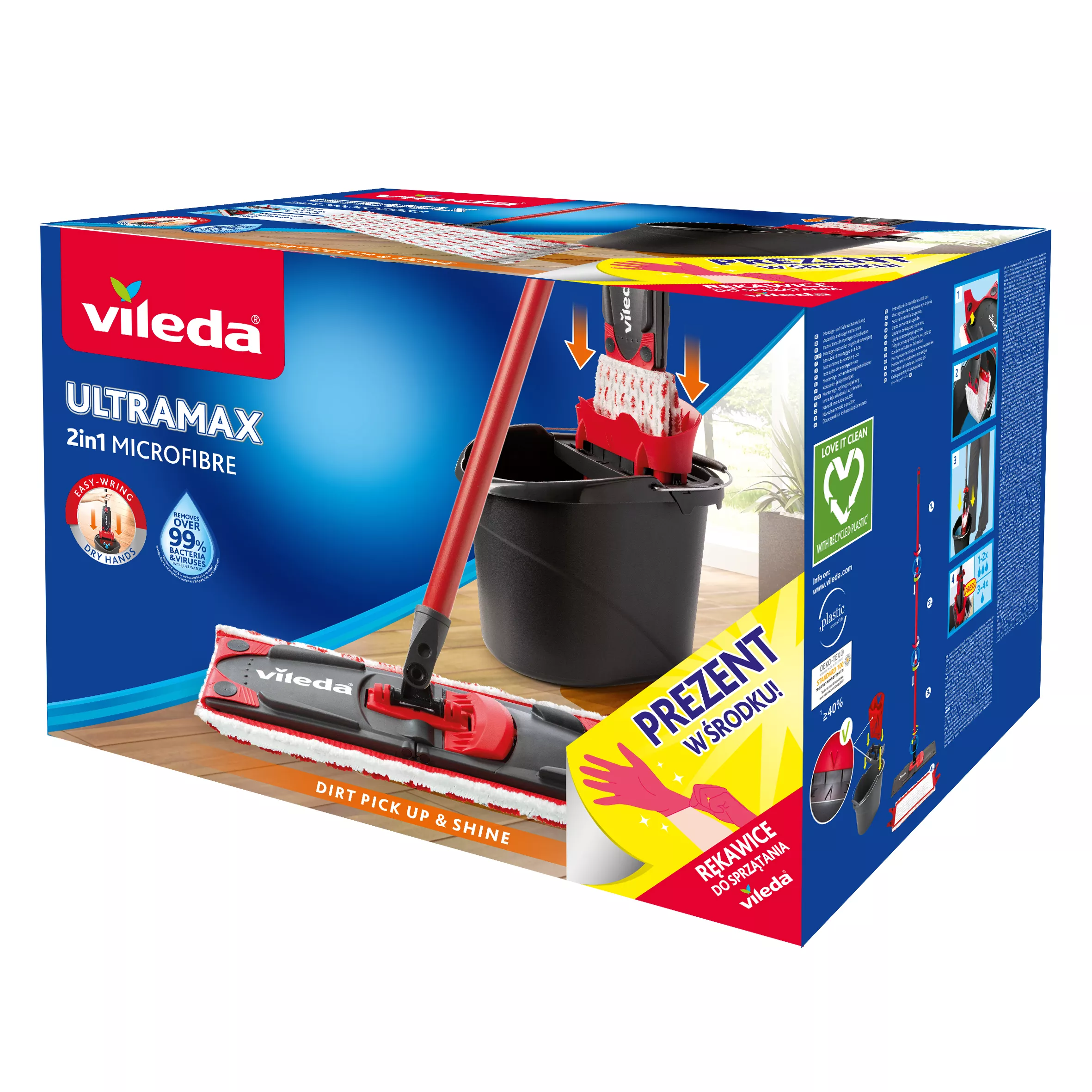 Vileda Ultramx BOX mop+wiadro+rękawice