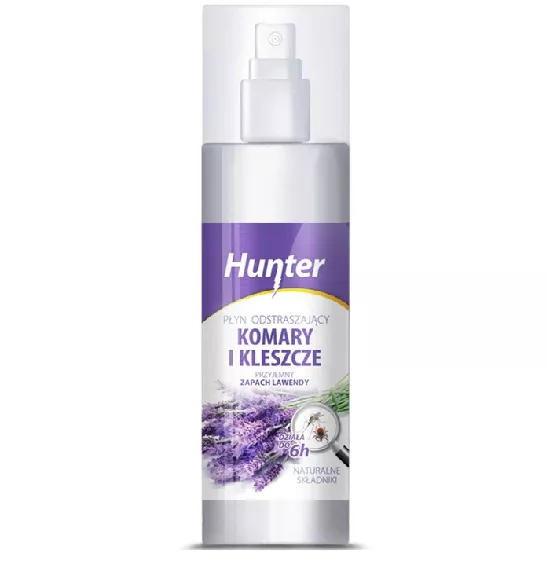 Hunter. Płyn odstraszający komary i kleszcze zapach lawenda 200ml PLA