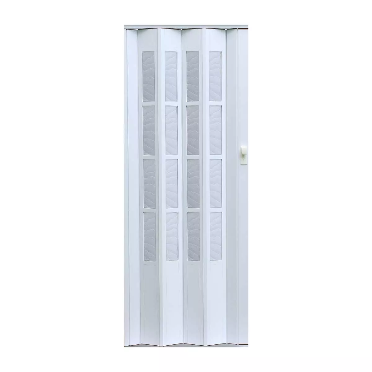Drzwi harmonijkowe Crystalline Glass białe