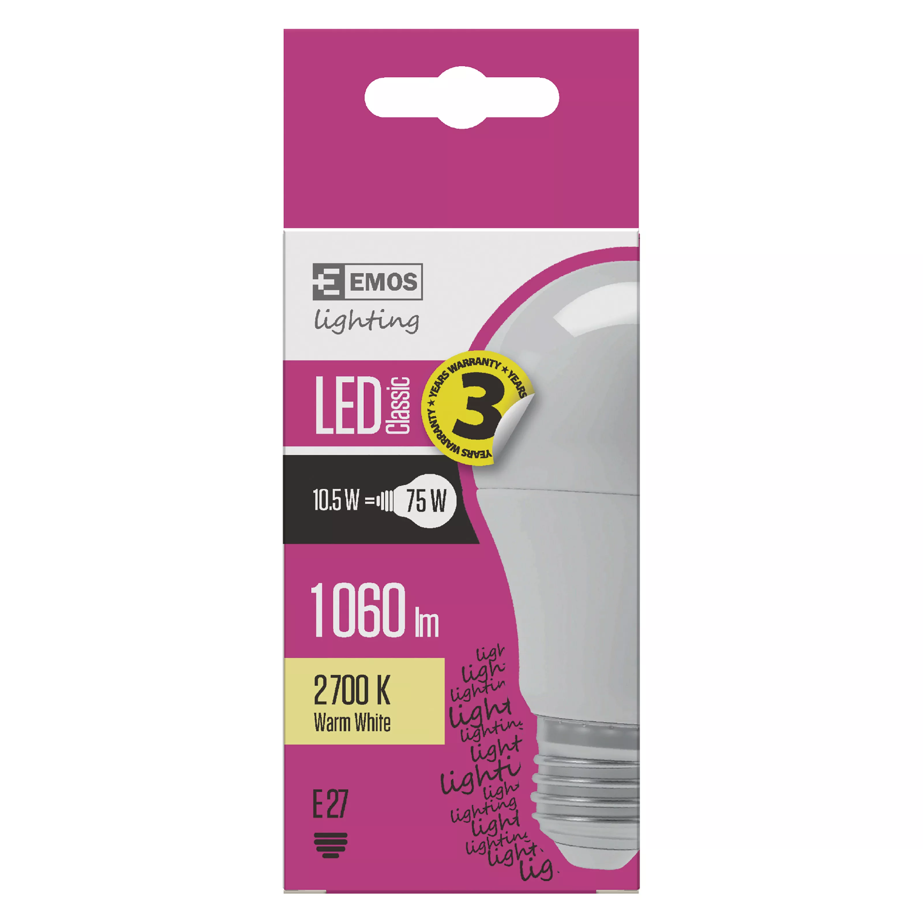 Żarówka led A60 Classic 10.5W E27 ciepła biel