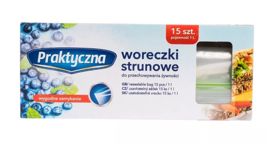 Woreczki strunowe praktyczna 1l 15szt